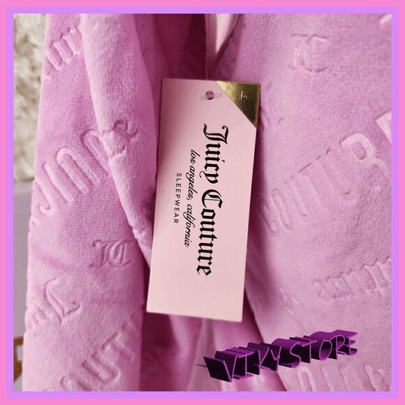 NWT {Juicy Couture} 2 Pieces Lavender Velour Pajama Pants & Pullover Large NWT - Picture 3 of 10